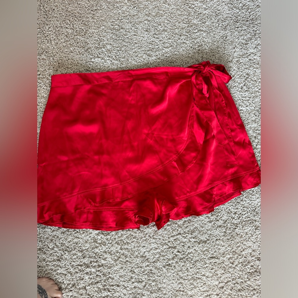 Sugar Thrillz Red Satin Skort